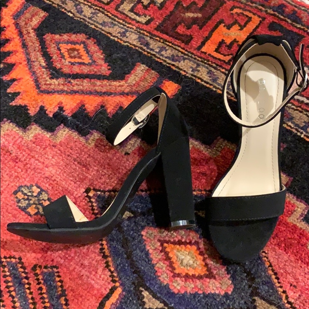 Black block heels
